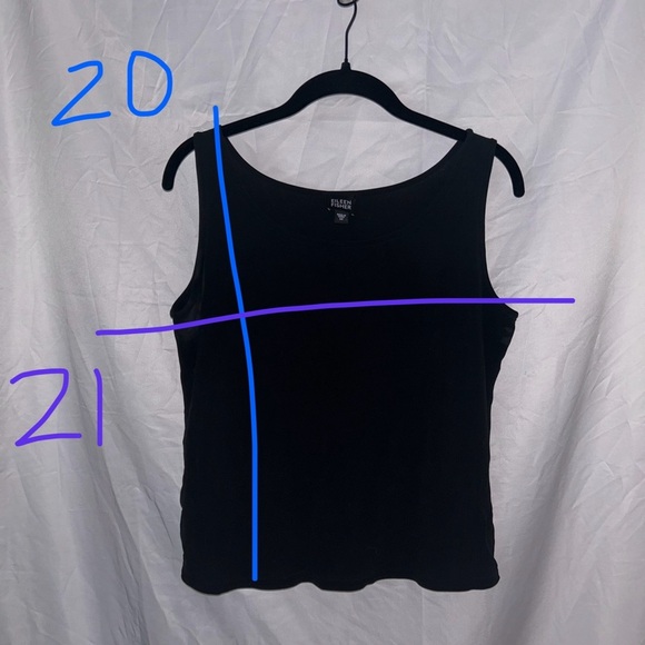 Eileen Fisher Tank Top 100% Silk Solid Sleeveless Shirt Black - Picture 2 of 5
